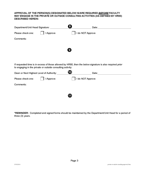 Image of Private or Outside Consulting Approval Form Page 3